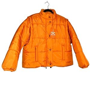 Culture Couture Women's L NWT Orange Removable Sleeve Jacket Vols Fans A-032